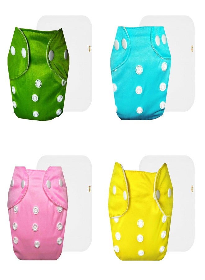 Dumbledo Lite Cloth Diaper with Cotton Insert (Pack of 4) | Soft & Gentle | Reusable & Washable | Easy to Clean | Trusted by Moms | 3 Months - 2 Years | Unisex Baby - Image 1