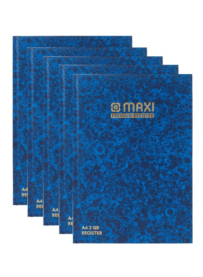Maxi 5-Piece A4 Size Register Book 96 Sheets Blue Cover - Image 1