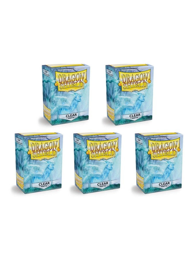 dragon shield 5 عبوات دراجون شيلد مات شفافة حجم قياسي 100 قطعة أكمام بطاقات قيمة مجموعة! - Image 2