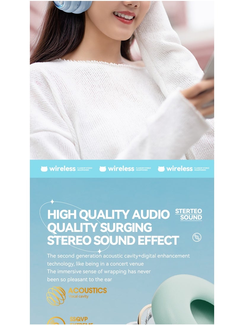 GULFLINK KE-30 Wireless Headset Over-Ear Headphones Bluetooth Pc Gaming Headphones Blue  - Image 5