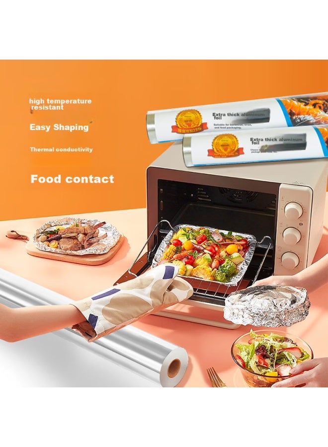 Temeiju Extra Thick Aluminum Foil Roll, 50m*38cm*18 Microns, For Air Fryer Paper, Oven Paper, Baking And Barbecue Use - Image 1