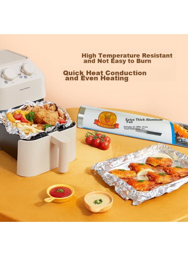 Temeiju Extra Thick Aluminum Foil Roll, 50m*38cm*18 Microns, For Air Fryer Paper, Oven Paper, Baking And Barbecue Use - Image 4