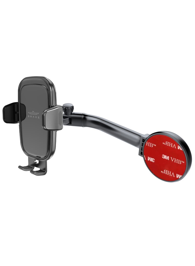 Brave Universal Phone Mount for Car, Hands-Free Car Phone Holder Mount, Automobile Cell Phone Holder 360° Rotatable for Dashboard/Center Console Fit for iPhone 15 Pro Max/ 15 Plus and All Smartphones - Image 1