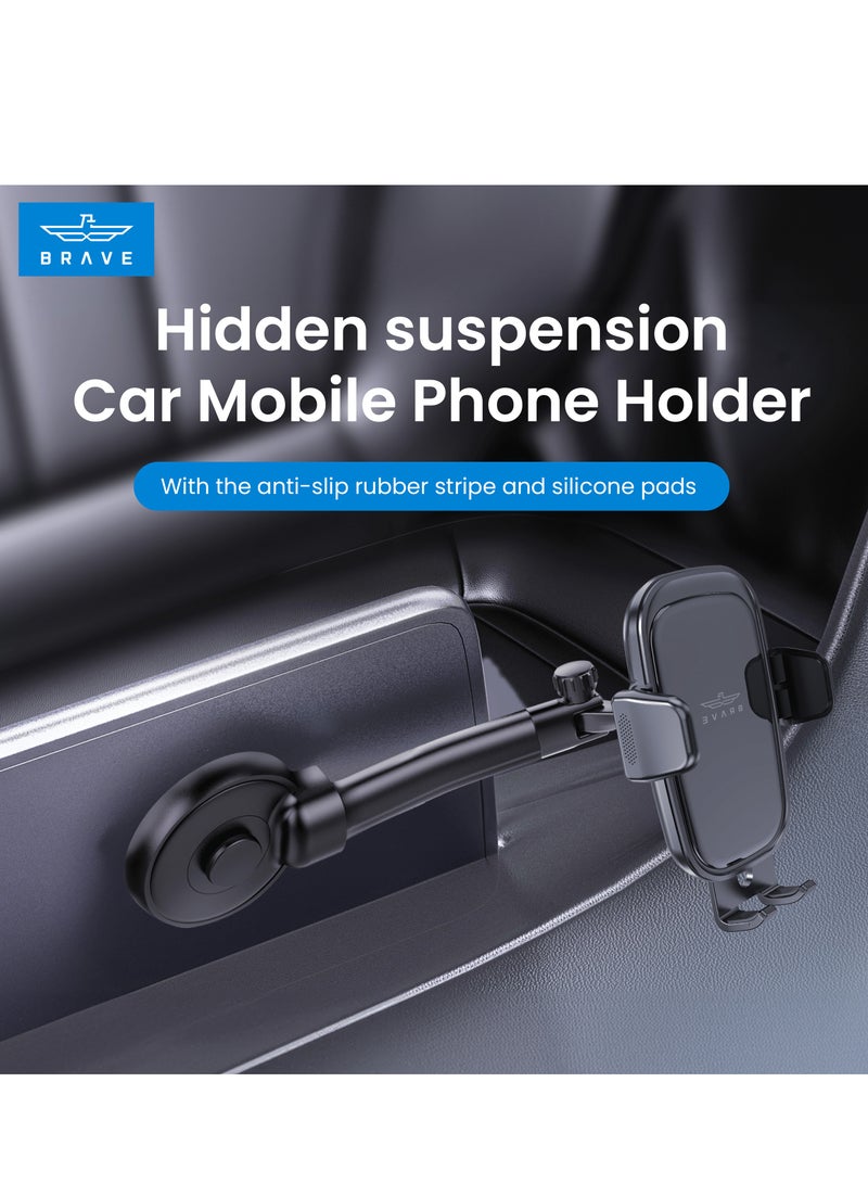 Brave Universal Phone Mount for Car, Hands-Free Car Phone Holder Mount, Automobile Cell Phone Holder 360° Rotatable for Dashboard/Center Console Fit for iPhone 15 Pro Max/ 15 Plus and All Smartphones - Image 2