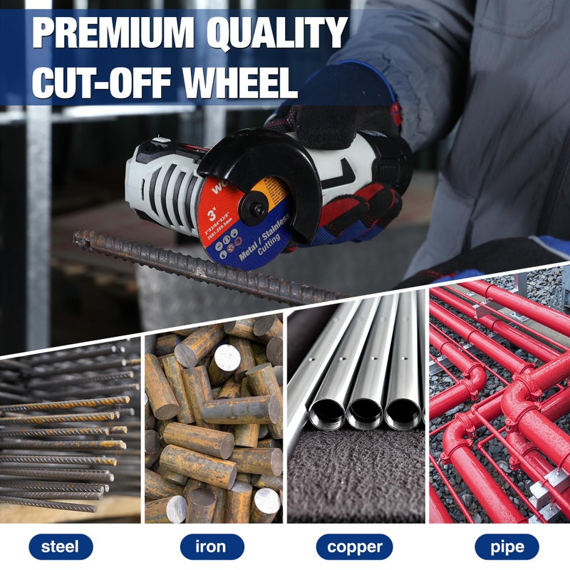WORKPRO 20-Pack Cut-Off Wheels, 3 X 3/8-inch Metal&Stainless Steel Cutting Wheel, Thin Metal Cutting Disc for Angle Grinder - Image 4