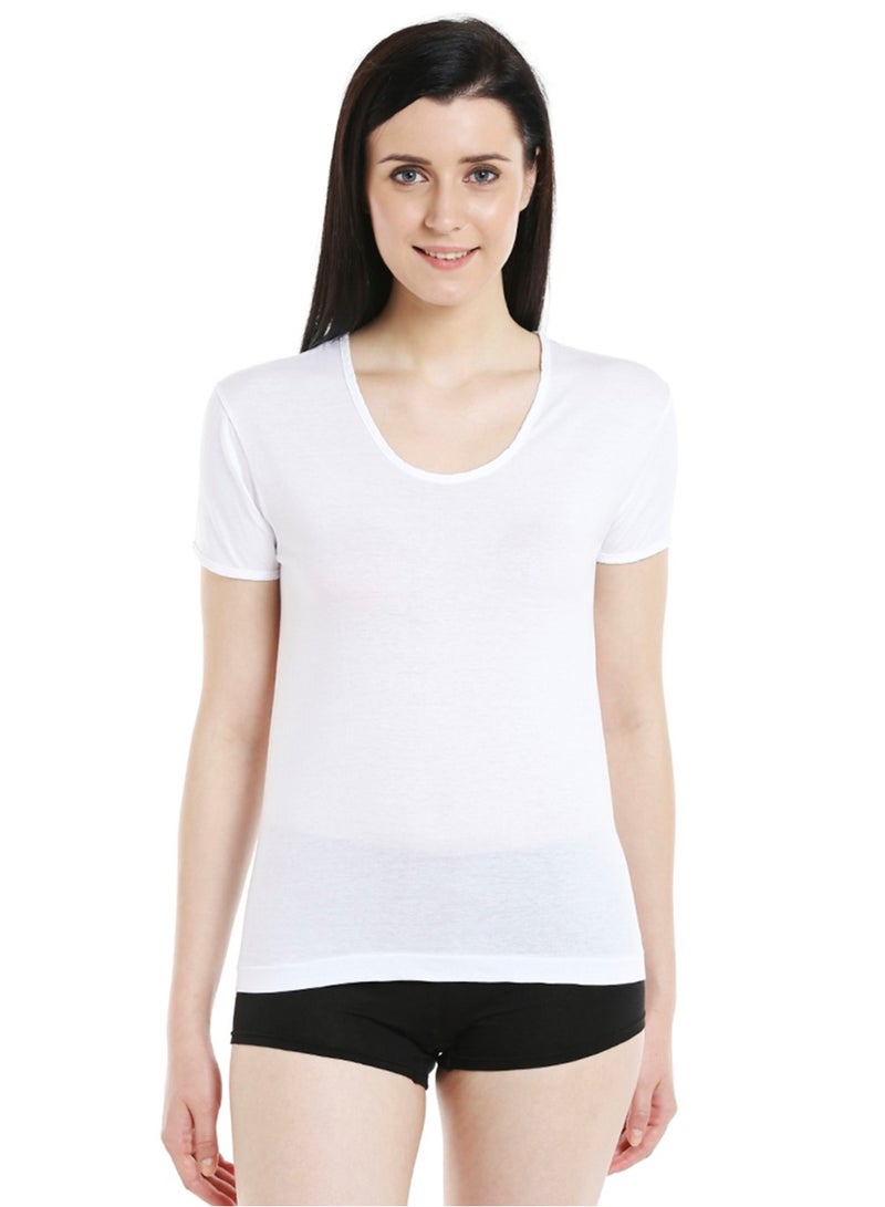 BYC WOMEN'S COTTON UNDERSHIRT (PACK OF 3) - WHITE  - Image 3