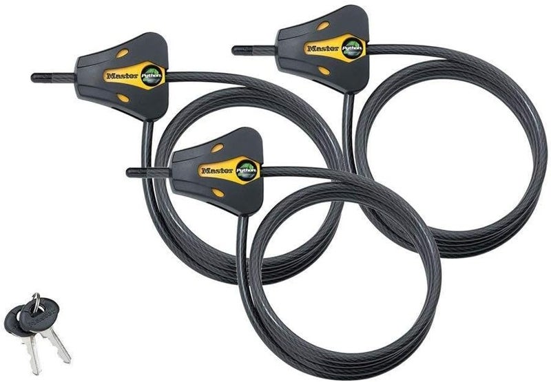 MasterLock - Keyed Alike Trail Camera Python Adjustable Cable Locks w/6 Keys, 8419KA-3 - Image 1