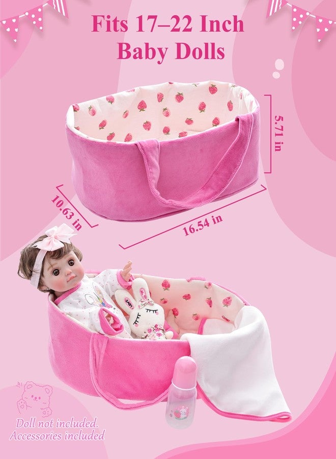 Cloveray مجموعة كلوفراي المكونة من 9 قطع من إكسسوارات دمى الأطفال، ملابس دمى الأطفال حديثي الولادة مع سرير أطفال لدمى الأطفال الواقعية مقاس 17-22 بوصة، طقم ملابس للعب التخيلي - Image 4