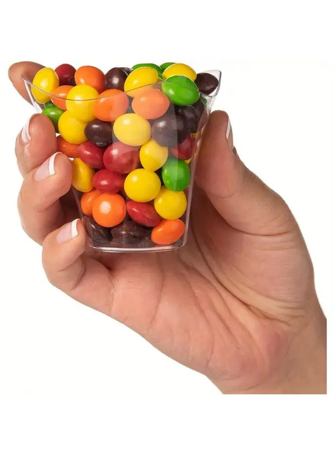 50pcs Mini Dessert Cups Large Swirl Clear Parfait Appetizer Cup Reusable Serving Bowl For Tasting Party Desserts Appetizers And Dessert Dishes Small Plastic Cups Square Bowls Puddings And Tasters - Image 3