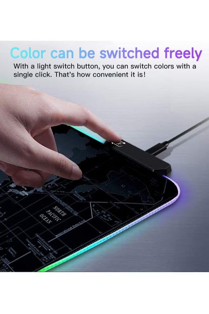 Flash Hawk Large RGB Gaming Mousepad with Nonslip Base 14 Kinds of RGB Lights Mode for Live Broadcasting, Gaming and Work 800x300x4mm, USB powered - Image 5