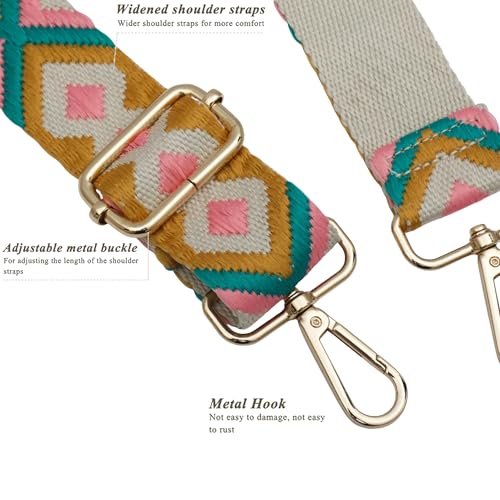 Styzere Adjustable Purse Strap Replacement for Women, 1.5" Wide Crossbody Shoulder Bag Strap, Boho Handbag (Design A) - Image 5