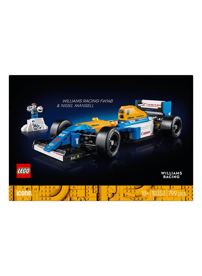 LEGO Icons Williams Racing FW14B & Nigel Mansell - F1 Car Model Set for Adults, with a Collectible Driver Minifigure, Trophy & Display Stand - Gift Idea for Men, Women & Teenage Motorsports Fans 10353 (799 pieces)  - Image 4