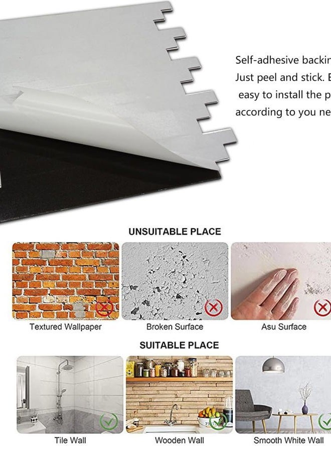 weimeisc 10 Sheets Peel and Stick Backsplash Tile for Kitchen, Self-Adhesive Mosaic Tile, Stick on Bathroom Vanities，Fireplace Décor, Laundry Table (10, White Marble+Frosted Silver) - Image 4
