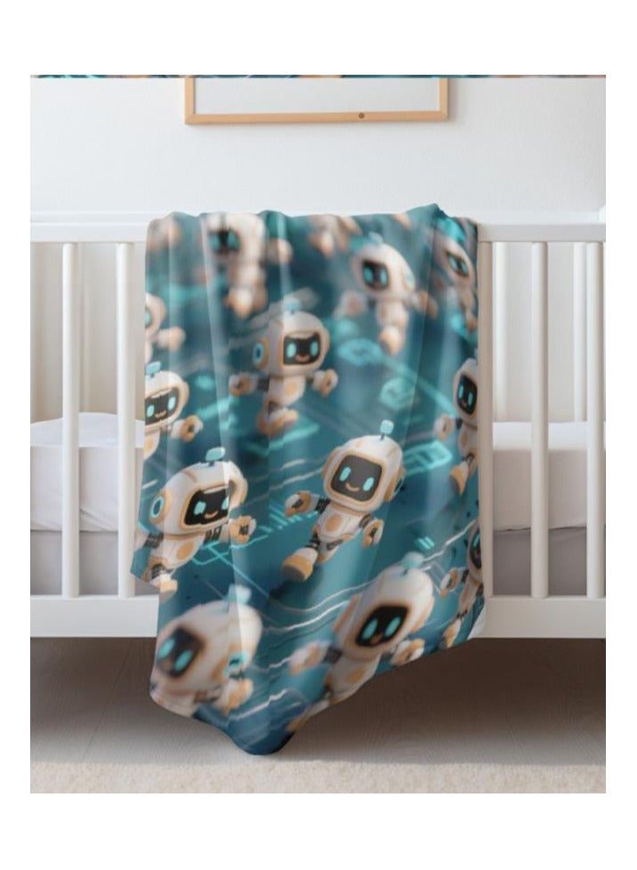 عام بطانية رقيقة من الفانيلا الكرتونية للأطفال أو الطلاب (دافئة ومريحة ومناسبة للنوم والألعاب) 100 سم * 150 سم - Image 1