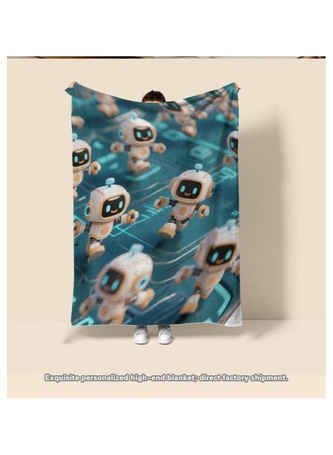 عام بطانية رقيقة من الفانيلا الكرتونية للأطفال أو الطلاب (دافئة ومريحة ومناسبة للنوم والألعاب) 100 سم * 150 سم - Image 4