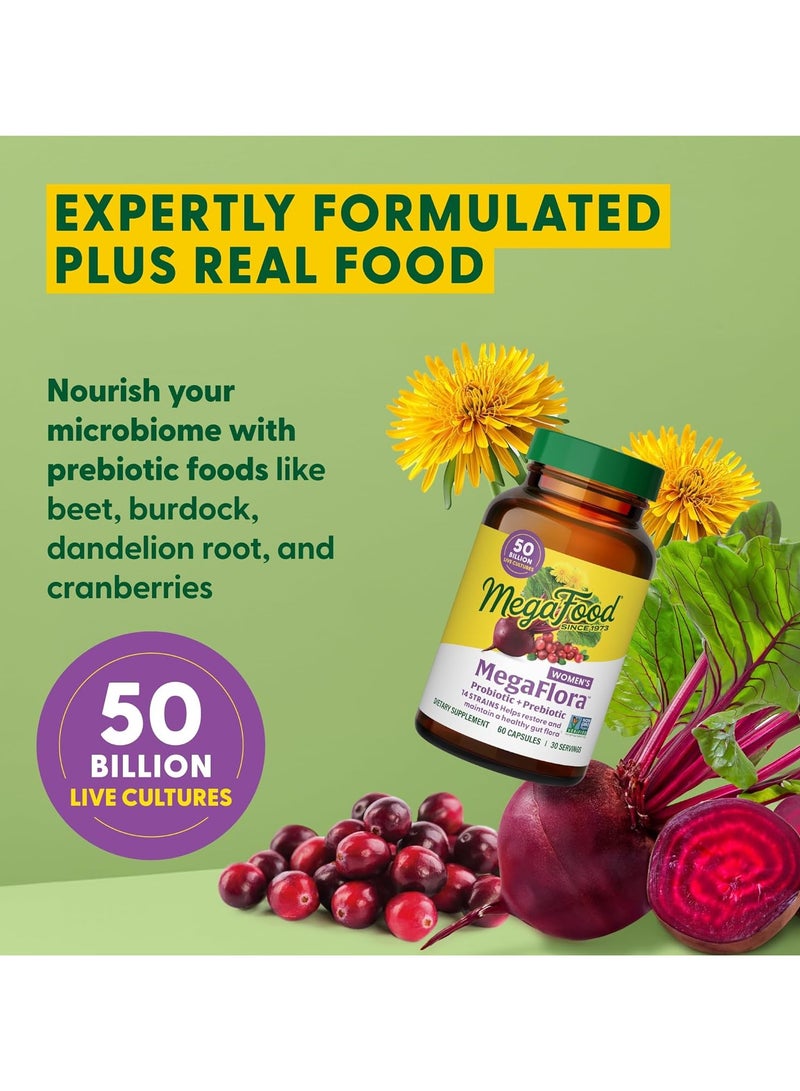MegaFood MegaFlora Probiotic + Prebiotic, 14 Strains Helps Restore and Maintain a Healthy Gut Flora, 60 Capsules (30 Servings) - Image 5
