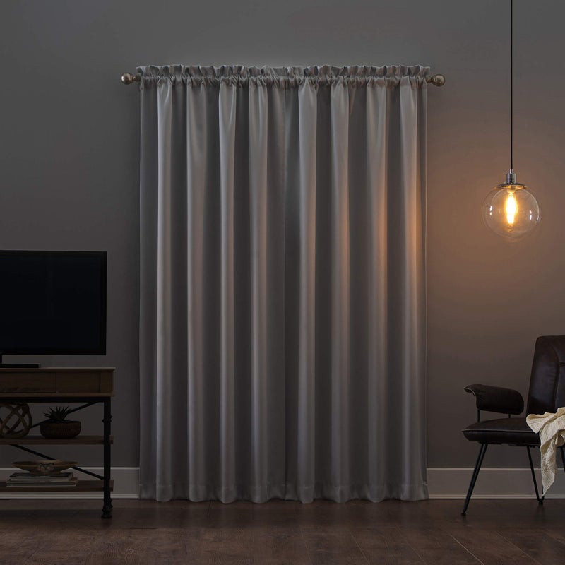 Sun Zero Oslo Theater Grade Extreme Total Blackout Rod Pocket Curtain Panel, 52" x 84", Pearl - Image 2
