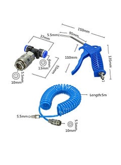 MATIES MATIES Air Blow Gun Kit Air Duster Cleaning Nozzle with Hose Pressure Valve  - Image 4