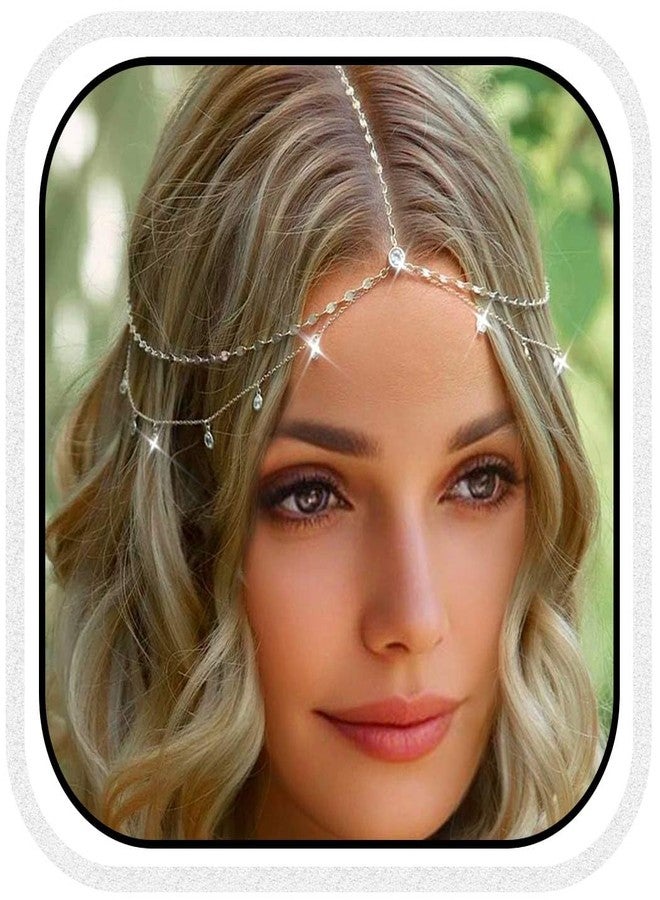 Aukmla إكليل رأس بوهو من أوكمل، إكسسوار رأس للنساء (فضي، مقاس واحد) - Image 1