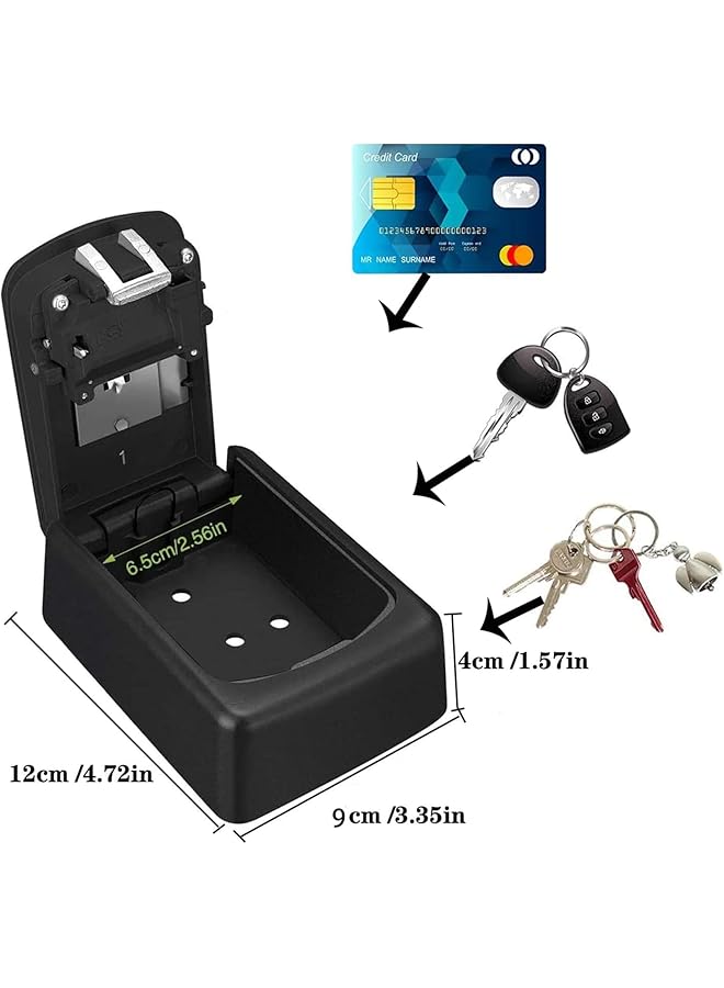 erorex Key Safe 4 Digit Metal Outdoor Safe Key Lock Box Key Storage Organizer Box Security Outdoor Wall Mount Case Storage Tools Black - Image 4
