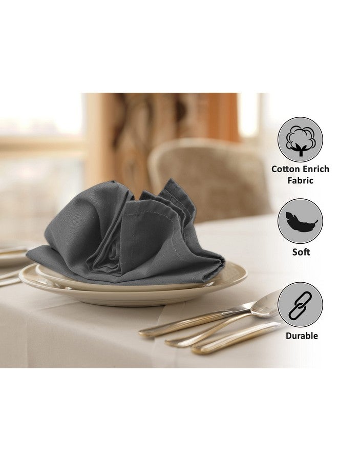 Ruvanti Cloth Napkin Set of 12, 18x18 Inch Soft & Absorbent Cotton Enrich Dinner Napkins for Hotel, Wedding Parties, Napkin-Everyday -Charcoal Grey - Image 3