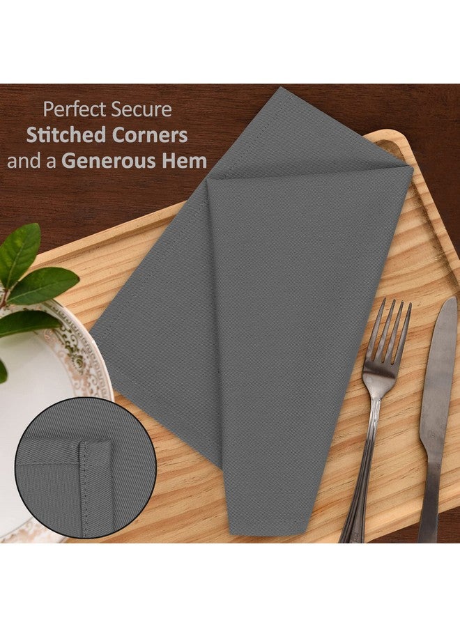 Ruvanti Cloth Napkin Set of 12, 18x18 Inch Soft & Absorbent Cotton Enrich Dinner Napkins for Hotel, Wedding Parties, Napkin-Everyday -Charcoal Grey - Image 2