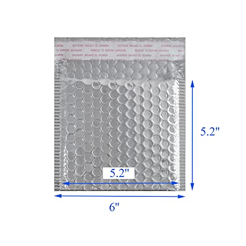 HOSL Bubble Mailer 5.2x5.2"(Inner) Shipping Envelopes 20 Pack Padded Envelopes for Mailing Shipping Packaging small Business Waterproof Package Bags Bulk (Silver) - Image 2