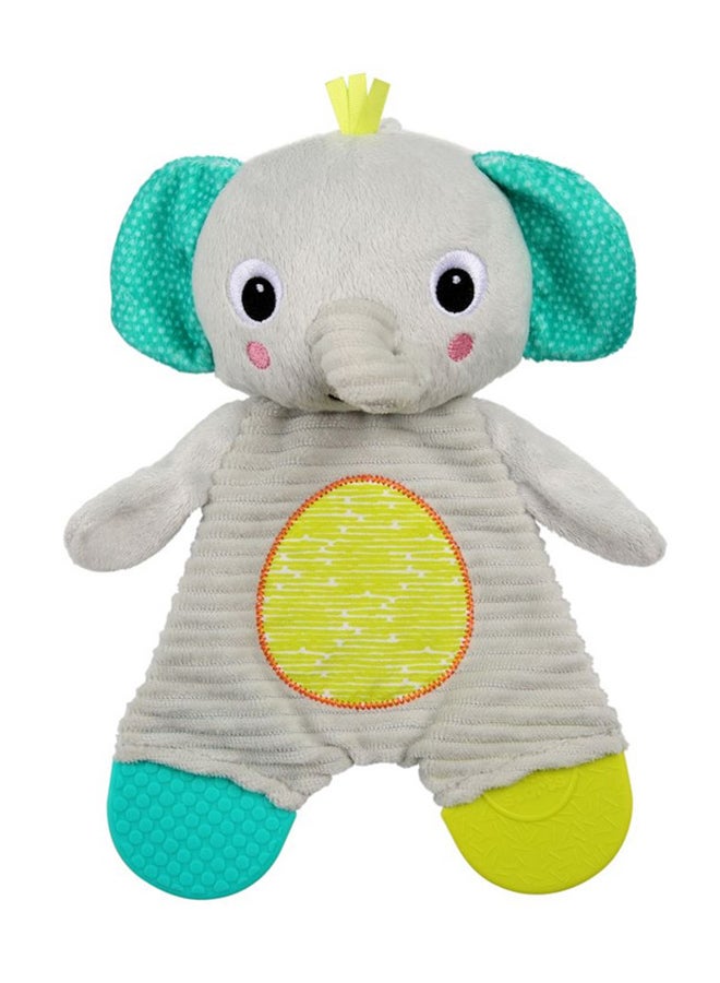 Bright Starts Snuggle And Teethe Bpa-Free Crinkle Teething Plush Baby Toy, 0 - 36 Months - Elephant - Image 1