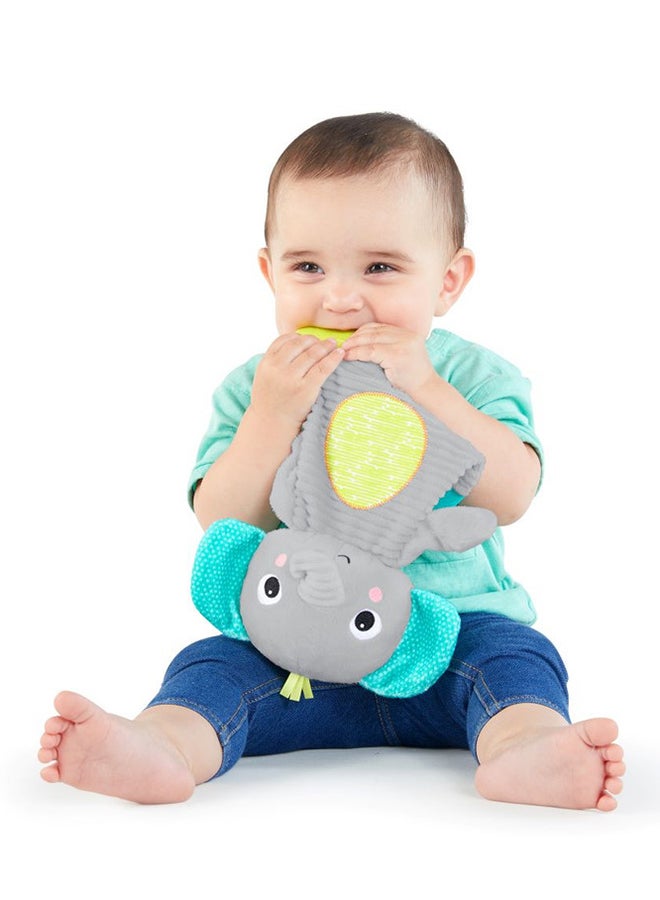 Bright Starts Snuggle And Teethe Bpa-Free Crinkle Teething Plush Baby Toy, 0 - 36 Months - Elephant - Image 5