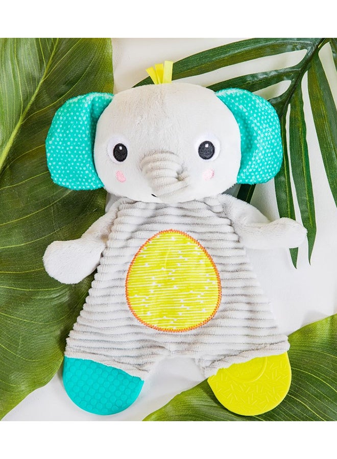 Bright Starts Snuggle And Teethe Bpa-Free Crinkle Teething Plush Baby Toy, 0 - 36 Months - Elephant - Image 4