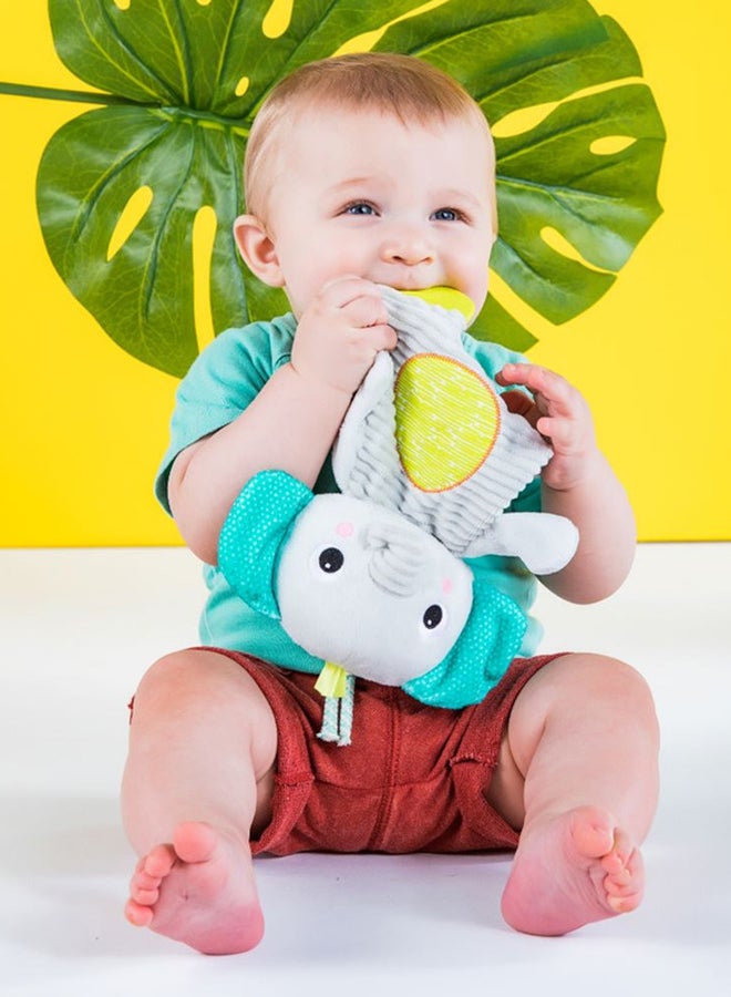 Bright Starts Snuggle And Teethe Bpa-Free Crinkle Teething Plush Baby Toy, 0 - 36 Months - Elephant - Image 3