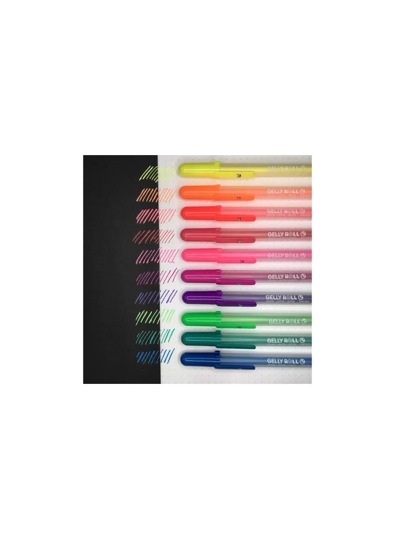 Sakura Gelly Roll Moonlight Pack of 12 Pens in Assorted colors (10 moonlight & 2 Whtie pens) - Image 3