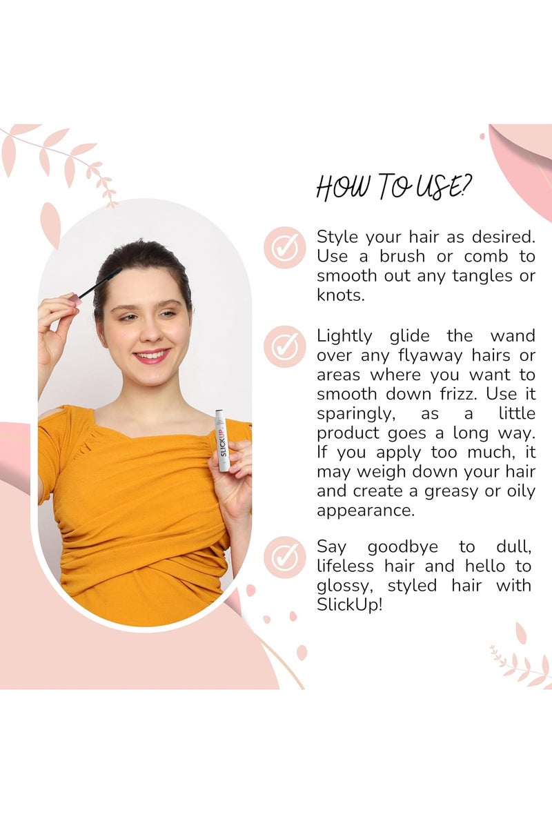 التقطير مجموعة من 2 عصا تثبيت الشعر SLICKUP المضادة للتطاير، عصا تثبيت الشعر للشعر المجعد، عصا تثبيت الشعر المتطاير، مثبت شعر الأطفال، عصا تثبيت الشعر لتصفيف ناعم - Image 5