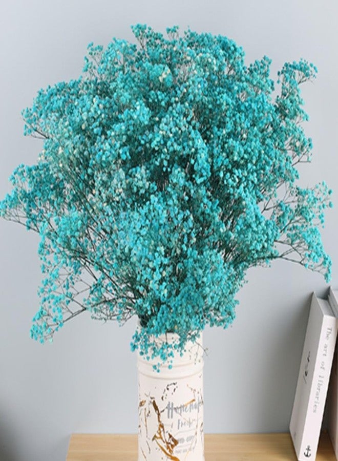 OUKEYI 17.2 Inch Dried Flowers Baby's Breath Bouquet - 2500+ Dry Flowers,Natural Gypsophila Branches for Home Decor, Wedding, Table Decor, DIY Wreath Floral, Dry Flowers Bulk for Vase (Blue) - Image 5