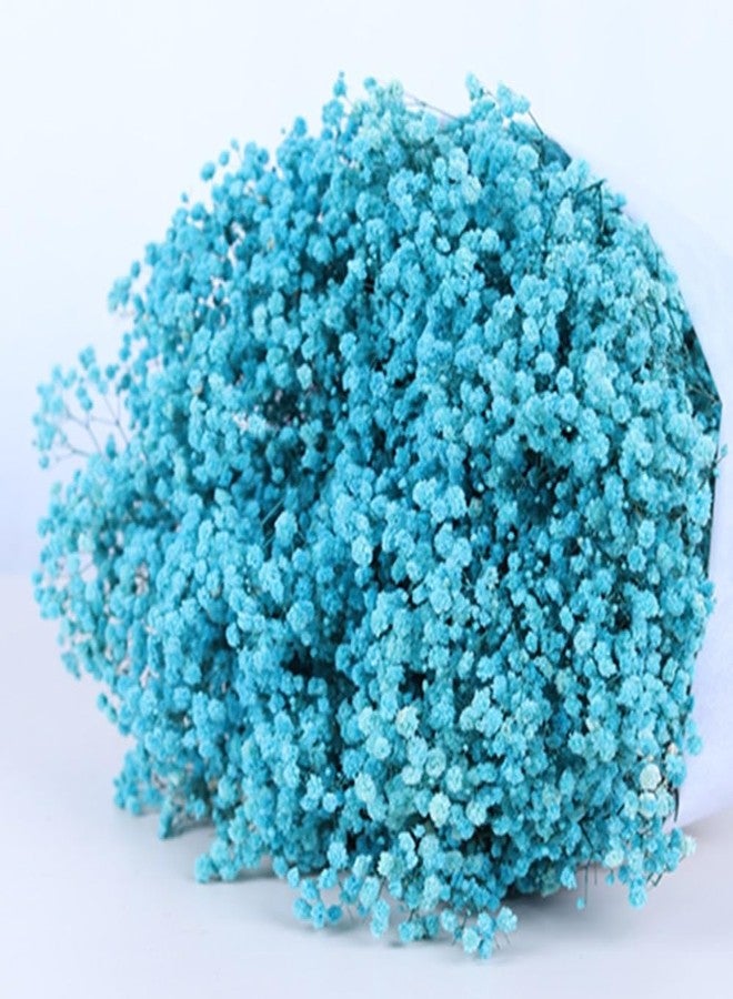 OUKEYI 17.2 Inch Dried Flowers Baby's Breath Bouquet - 2500+ Dry Flowers,Natural Gypsophila Branches for Home Decor, Wedding, Table Decor, DIY Wreath Floral, Dry Flowers Bulk for Vase (Blue) - Image 3