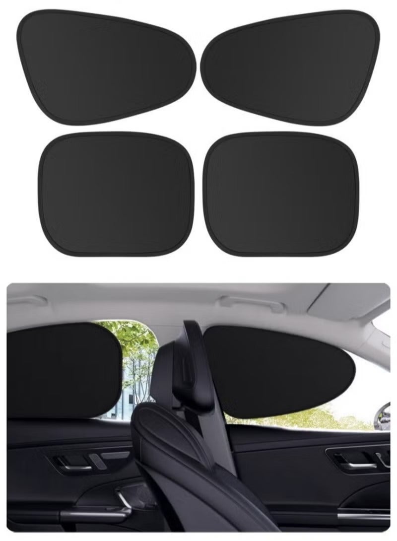 سيارة جانب النافذة الظل الشمسي (مجموعة 4 قطع) ، سيارة الظل الشمسي ، نافذة الظل الشمسي ستارة الخصوصية ، الجبهة والخلفية النافذة الظل الشمسي ، حجب الأشعة فوق البنفسجية لطفلك ، النوم مع سيارة الظل الشمسي الأسود عند التخييم - Image 1