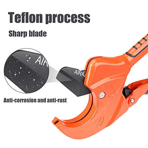 AIRAJ Ratchet PVC Pipe Cutter,Cuts up to 2-1/2"PEX,PVC,PPR and Plastic Hoses,Pipe Cutters with Sharp SK5 Stainless Steel Blades,Suitable for Home Repairs and Plumbers - Image 4