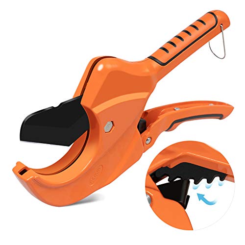 AIRAJ Ratchet PVC Pipe Cutter,Cuts up to 2-1/2"PEX,PVC,PPR and Plastic Hoses,Pipe Cutters with Sharp SK5 Stainless Steel Blades,Suitable for Home Repairs and Plumbers - Image 1