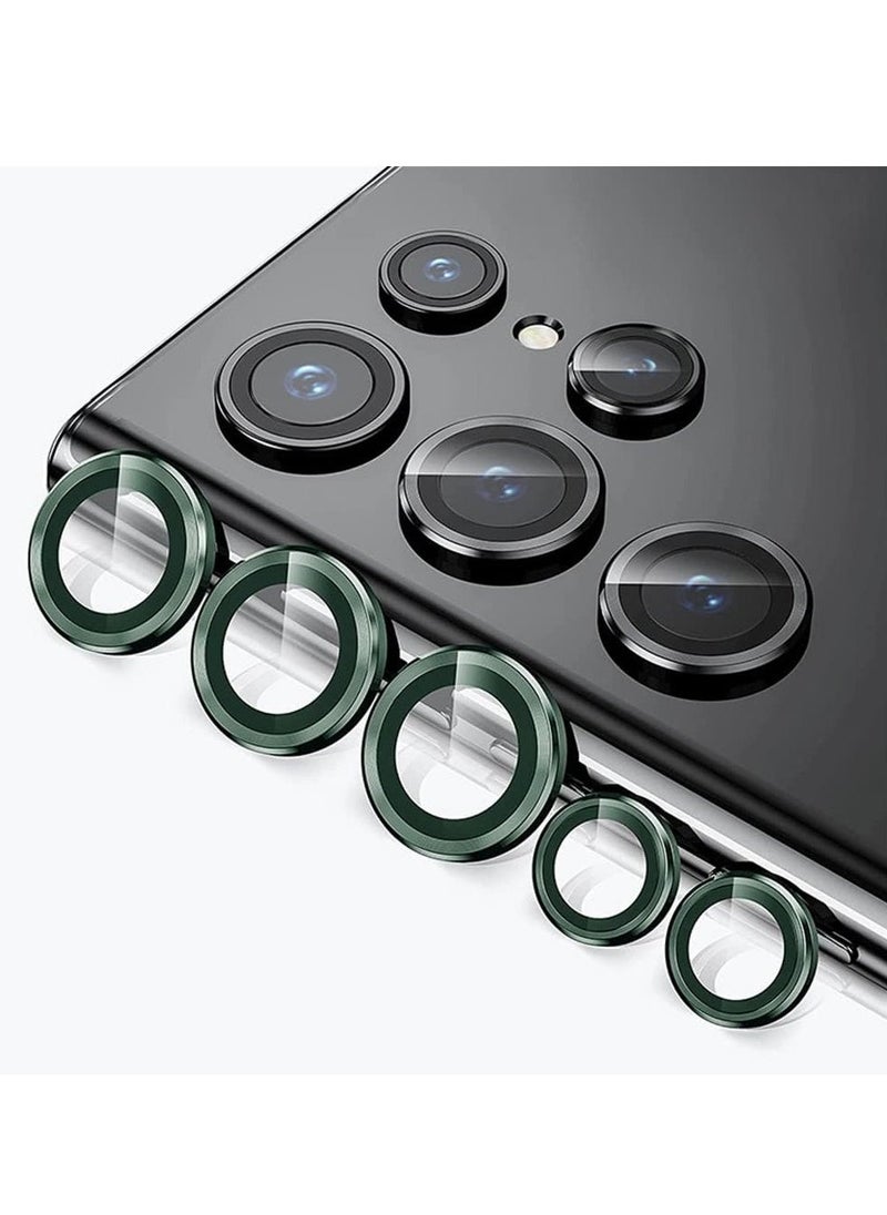 Raxoom Compatible with Samsung Galaxy S23 Ultra Camera Lens Protector, 9H Tempered Glass HD Clear Anti-Scratch Slim Tempered Glass with Aluminum Edge Camera Lens Protector for Galaxy S23 Ultra Green - Image 1