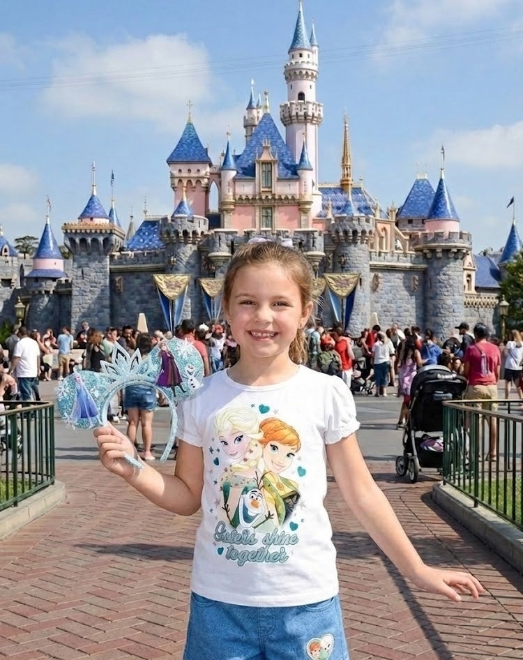 ديزني طقم فتاة من ديزني فروزن قطعتين 100%من القطن - Image 2