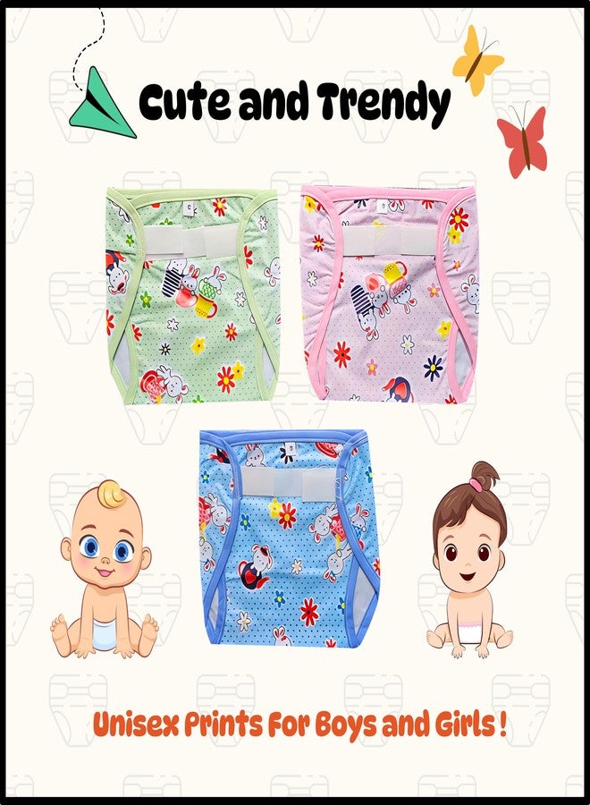 Hooper Baby & Toddler Diaper Covers for 0-3 Years | Washabale, Reusable, Waterproof & Adjustable Nappy Cover | Ultra Soft, and Thin | Unisex Designs, Pack of 3 (Size M) - Image 2