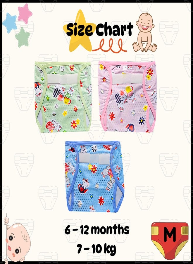 Hooper Baby & Toddler Diaper Covers for 0-3 Years | Washabale, Reusable, Waterproof & Adjustable Nappy Cover | Ultra Soft, and Thin | Unisex Designs, Pack of 3 (Size M) - Image 4