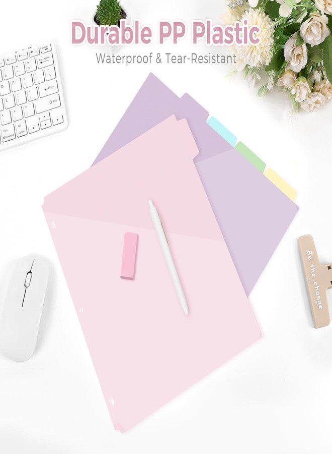SKYDUE Binder Dividers with Tabs and Pockets, Pink - Image 2