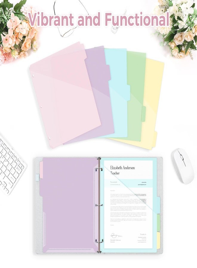 SKYDUE Binder Dividers with Tabs and Pockets, Pink - Image 4