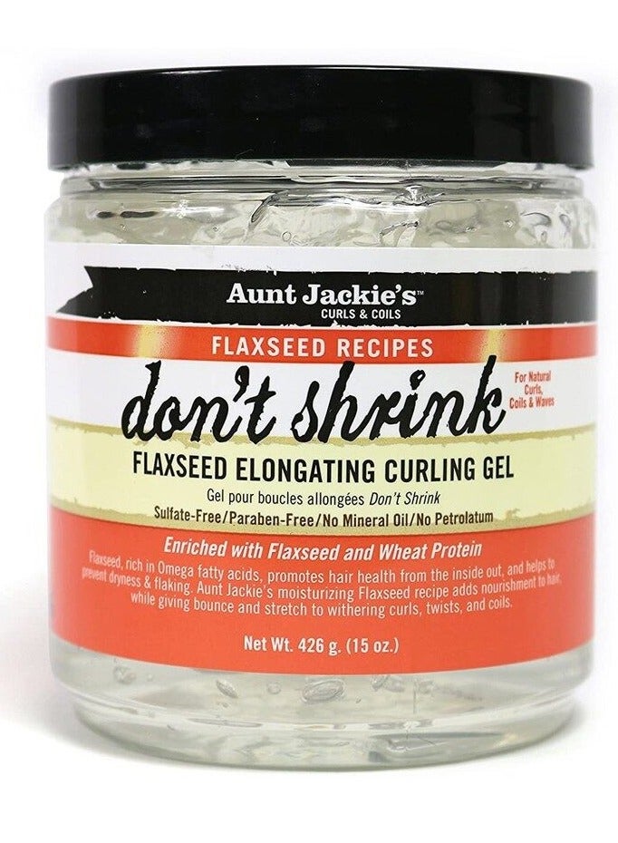 Aunt Jackie's Curls & Coils Don't Shrink Flaxseed Elongating Curling Gel 426g