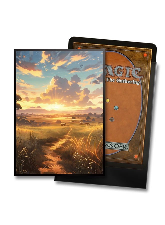 Kiiransr MTG Card Sleeves - Savannah(Green White) - Fantasy Dual Lands Series - Ultra Clear Front & Matte Finish Back, 100 Count Standard Size TCG Art Sleeves for Magic The Gathering - Image 2