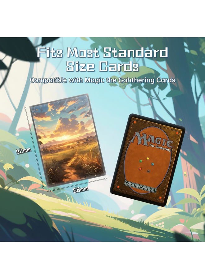 Kiiransr MTG Card Sleeves - Savannah(Green White) - Fantasy Dual Lands Series - Ultra Clear Front & Matte Finish Back, 100 Count Standard Size TCG Art Sleeves for Magic The Gathering - Image 4