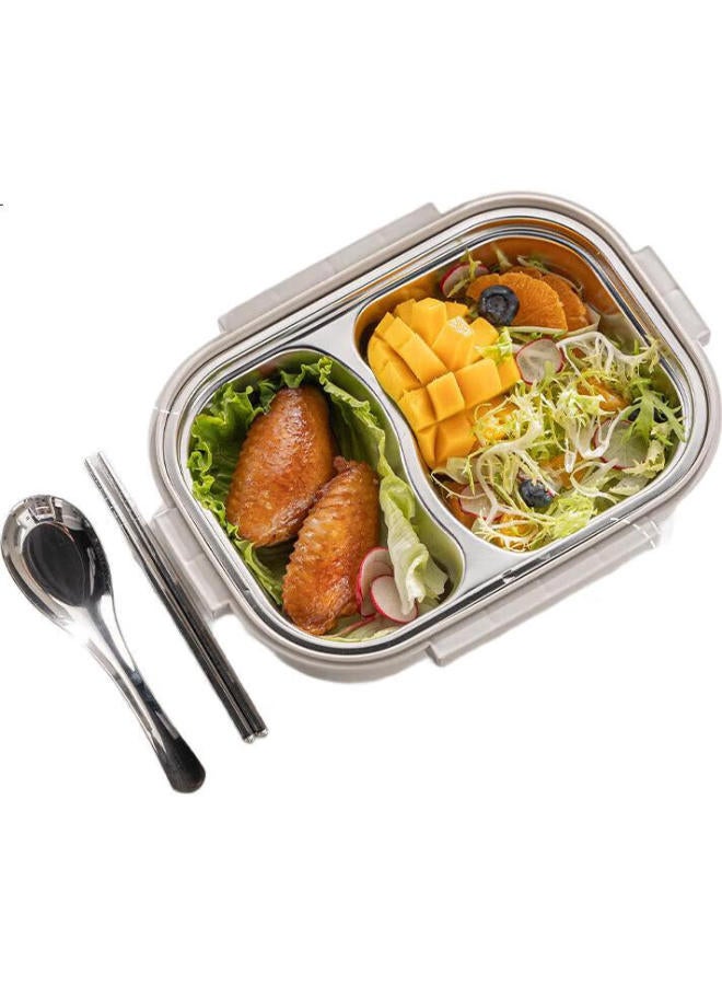 GRASEY Guangyi 316 Stainless Steel Lunch Box, 2-Compartment Bento Box For Elementary School Students, Office Workers, Children, With Utensils Gy7417 - Image 2