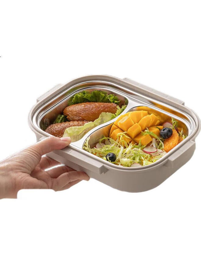 GRASEY Guangyi 316 Stainless Steel Lunch Box, 2-Compartment Bento Box For Elementary School Students, Office Workers, Children, With Utensils Gy7417 - Image 3