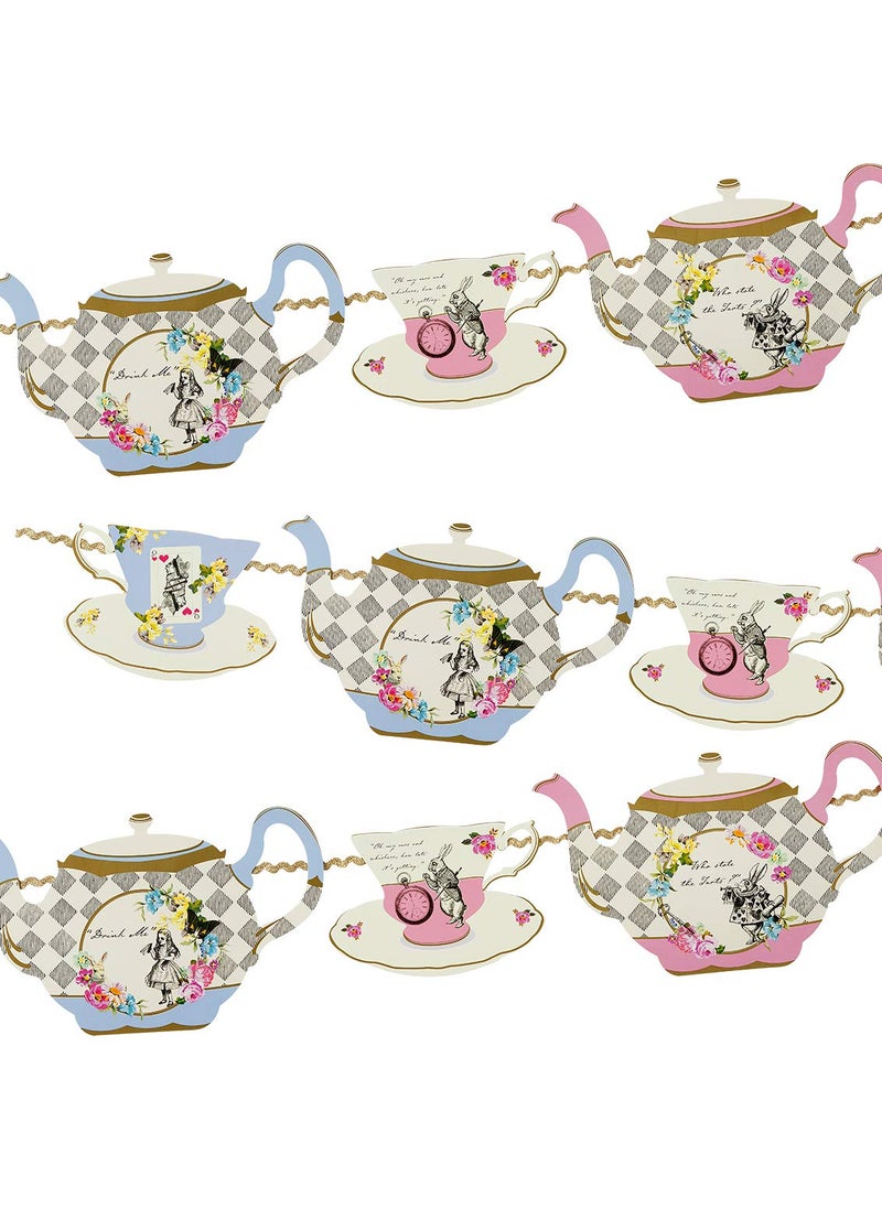 Talking Tables Talking Tables Truly Alice Hanging Teapot Bunting 13 Ft for a Tea Party Multicolor 